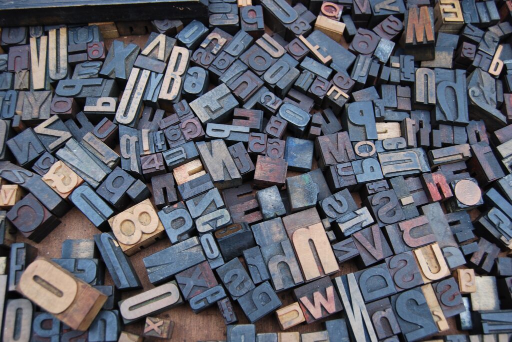 Wooden type letters